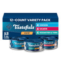 Blue Buffalo Tastefuls Wet Cat Food Paté Variety Pack (Chicken, Salmon, Ocean Fish & Tuna) for Adult Cats, Made with Natural Ingredients, 3-oz. Each (12 Cans)