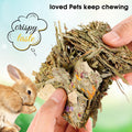 Abizoo Rabbit Natural Treats,10Pcs Timothy Hay Toys Chips Bunny chew Toys with Herbal Flowers Guinea Pig Treats for Hams