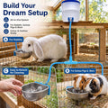Potchen 10 Pack Rabbit Waterer Bowl, Stainless Steel Auto Chew Proof Cage