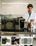 Pecute Large Cat Carrier, Soft Double Pet Crate for 2 Cats Travel