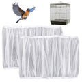 FNANJWQ 2 Pcs Bird Cage Cover Universal Bird Cage Seed Catcher, Breathable Nylon Mesh Net Cover Adjustable Soft Airy Cages Net Stretchy Skirt for Round Square Cages