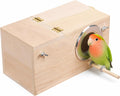 YJJKJ Wood Parakeet Nest Box Pet Bird House Parrot Breeding Mating Box Bird Cage Box for Lovebirds Cockatiel Parrotlets Budgerigar Parakeet (M)