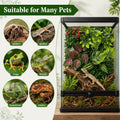 2-Pack Reptile Terrarium Green Plant Background Decor for Amphibian Habitat