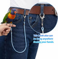 9.8ft Bird Flying Rope with 4 Foot Rings, Elastic Parrot Leash