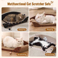 ZOMISIA 26'' Cardboard Cat Scratcher Bed - Large Scratcher Couch for Indoor Cats, Orthopedic Scratching Board, Lounger Scratching Couch with Bells
