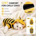 Cute Cat Bee Costume - Pet Halloween Apparel Bumble Bee Cosplay Clothes Antennae, Soft Warm Fleece Hoodie for Cats, Kitt