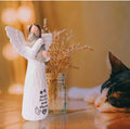 Cat Memorial Gifts for Loss of Cat, Pet Memorial Gifts for Cats, -Cat Statue Sculpted Hand-Painted Angel Figurines – Loss of Cat Sympathy Gift, Pet Loss Sympathy Gift, Cat Remembrance Gifts(Grey)