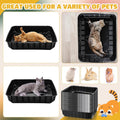 Zubebe 50 Pack Disposable Cat Litter Box for Cats, Large Disposable Kitty Litter Tray Boxes 19.69 x 15.75 x 3.94 Inches Plastic Pets Pan Standard for Indoor Home Travel Portable(Black)