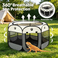 Bearded Dragon Playpen, Foldable Portable Reptile Exercise Pen with Breathable Mesh Top, Indoor Outdoor Small Animal Cag