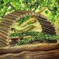 QUOZUO Bearded Dragon Tank Accessories, Terrarium Hanging Plant Vines Artificial Leaves Reptile Hide, Bridge Jungle Clim