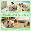 YUEPET Foldable Dog Bathtub for Small-Medium Dogs, Portable Dog Tub, Green