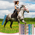 Eccliy 8 Pcs Horse Tail Bag Breathable Guard Stretchy 22" Slip on Horse Care Tail Wrap 2 Strand Closure Straps Grooming 