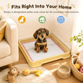Dog Litter Box, Indoor Puppy Potty Tray with Stainless Steel Grate