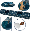 NFL Philadelphia Eagles Cat Tunnel Tube Toy with Plush Football Catnip and Feathers Collapsible Tunnel for Cats to Play, Peek and Hide, Sporty & Fun Cat Tunnel Toy with Team Logo All-Over Design!