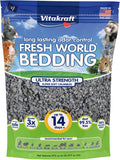 Vitakraft Fresh World Small Animal Bedding - Ultra Strength - Pet Bedding for Litter Boxes and Cages (16 L),Gray, 975 cu