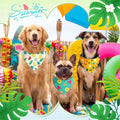 Abbylike 50 Pieces Summer Themed Dog Bandanas Bulk Hawaiian Dog Bandanas for Pets Triangle Kerchief Scarf Bibs Set for Summer Pets Dogs Party Costume Accessories, 25 Styles (25.6 x 17.7 x 17.7)