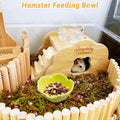 Tfwadmx 2 Pcs Hamster Food Bowl, Ceramic Dwarf Hamster Food Bowl Feeder Water Rat Bowl Small Animal Food Dish for Golden