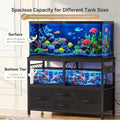 Heybly 40-50 Gal Fish Tank Stand with Drawer, Power Outlet, Black HAS004BK