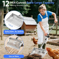 12inch Chicken Poop Scooper & Rake 2-in-1 with Adjustable Handle