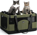 Pecute Large Cat Carrier, Soft Double Pet Crate for 2 Cats Travel