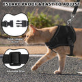 PUPTECK Cat Harness and Leash Set, Escape Proof Adjustable Pet Vest Harness with Mesh, Reflective Breahtbale Easy Control, for Cats Small Dogs Puppies Kitten Walking and Travel, Black S