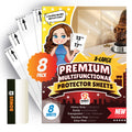 8-Pack - Clear Wall & Door Protector from Dog Scratching - Anti Cat Couch Guard Plastic Sheets, Furniture Self-Adhesive Removable Sticky Tape, Transparent Thick Sofa Scratch Deterrent Frame Cover Film