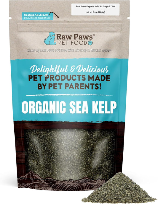 Raw Paws Organic Kelp Powder for Dogs & Cats, 8-oz - Seaweed Supplement