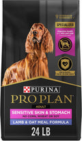 Purina Pro Plan Sensitive Skin & Stomach Dry Dog Food, Real Lamb, 24 lb Bag