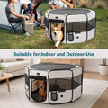 PETSFIT Portable Dog Playpen,36" Dog Play Pen Indoors with Removable Waterproof Mat & Zippered Roof | RV, Camping, Travel Dog Pen | Whelping & Cat Observation Space(36" L x 36" W x 21" H)