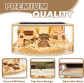 Prolee Hamster Cage Chew Proof Wood, Hamsters Enclosure Openable Top with Curved Design,Waterproof Small Animals Cage wi