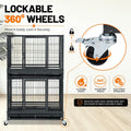 Homey Pet 31" Stackable Dog Crates, Two Tier Heavy Duty Dog Cage Kennel