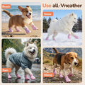 Dog Shoes for Hot Pavement, 4 Pack EVA Glow Dog Boots, Pink, Size 7