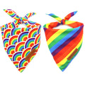 Realeaf Pride Dog Bandanas 2 Pack, LGBT LGBT+ Rainbow Scarves Bibs for Dogs, Premium Durable Fabric, Triangle Reversible Bandana for Small Medium Large and Extra Large Dogs Pets (Pride Day, Large)