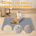Double Layer Cat Litter Mat, 24x15 Inch Waterproof Litters Box Mat, Non-Slip Cat Mat for Litter Box