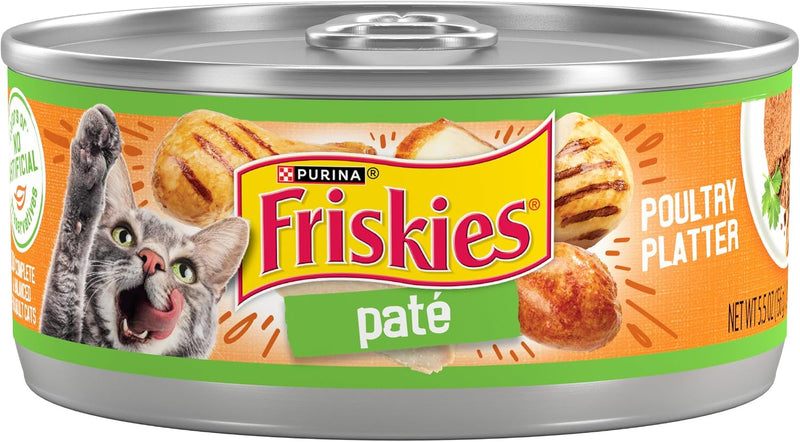 Purina Friskies Wet Cat Food Pate, Poultry Platter - (Pack of 24) 5.5 oz. Cans