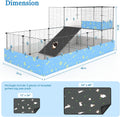Guinea Pig Cages with Tarp and Bedding Pee Pad Liner, 2-Story Large Guinea Pig Playpen C&C Loft Cage for 2 Rabbit Bunny 
