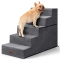 Aodisman Pet Stairs for High Bed, 5-Step Dog Stairs for Small Dogs, Indoor Non-Slip Dog Steps for Old Cats, Puppy, Small Medium Dogs,22.6" H,Gery