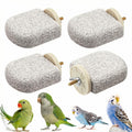 CZWESTC 4 PCS Bird Perch Stands, Calcium Beak Grinding Stone and Foot Claw Trimmer, Lava Ledge Parrot Platform Chewing Toys for Parakeet Cockatiel Conure Lovebird Finch Budgies