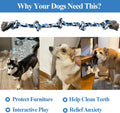 LECHONG Dog Toys for Aggressive Chewers Tough Rope Chew Toys for Large and Medium Dog 3 Feet 5 Knots Indestructible Cotton Rope for Large Breed Dog Tug of War Dog Toy Teeth Cleaning
