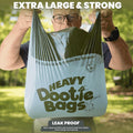 HEAVY Dootie Bags with EZ Tie Handles. Clean and Convenient for Pet Dog Poop, Cat Litter. Multi-Use. Great for Swivel Bi