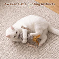 Migipaws 2-Pack Plush Cat Toys with Natural Feather & Catnip, Soft Fluffy Tail & Interactive Hanging Ring for Wand Attac