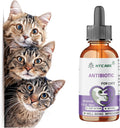 Antibiotics for Cats, Natural Antibiotic Pet Supplements Supports Immune & Cats Allergy Relief, Cat Multivitamin UTI Drops for All Ages & Breeds of Cat, Fish Flavour - 2 Fl Oz / 1 Pack