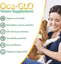Ocu-GLO Cat & Dog Supplement for Eye Support - Chewable Vision Vitamins Supplements for Large and Small Pets Care with L