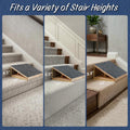Dog Ramp for Stairs 2 Pack - Adjustable Wooden Stair Wedges for Small Dogs, Foldable Indoor Dog Stair Ramp with Triangul