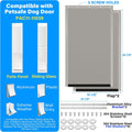 2 Pack Large Dog Door Replacement Flaps with Metal Bracket, Screws and Washers, Compatible with Petsafe Freedom Doggie Doors, PAC11-11039 10 1/8" X 16 7/8" -with Screws(Smoky Translucent)