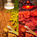 REPTI ZOO 2 Pack 100W Reptile Heat Lamp Bulbs,Upgraded Reptile Day and Night Basking Spot Bulb Combo Amphibian Infrared 