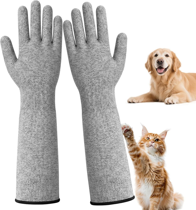 15.7 Inch Kevlar Anti-Bite Anti-Scratch Gloves, Flexible Arm Protection for Cat Grooming Nail Trimming