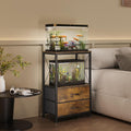 10 Gallon Aquarium Stand with 2 Drawers, Brown