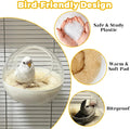 Jevnd Bird Nest for Cage Bite-Resistant, Washable Clear Observation Small Bird House Hanging, Warm Birds Bed Plush Hut, Parakeet Nest to Lay Eggs Breeding Sleeping for Parrot Budgie Lovebird Canary