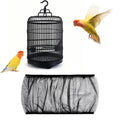 SFIELCAPA 2 Pcs Bird Cage Seed Catcher, Adjustable Bird Cage Net Cover, Reusable Soft Nylon Cover for Parrot Enclosures (Black)